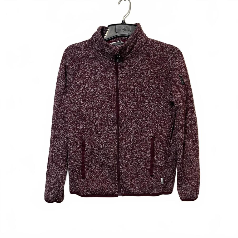 Avalanche Maroon Space Dye Knit Fleece Full Zip Women's Jacket Medium